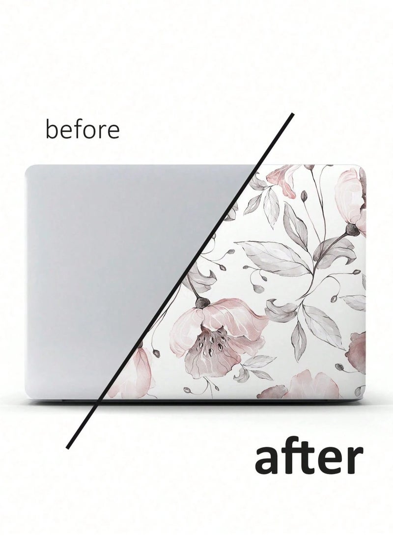 15 inch laptop sticker with floral pattern, one piece for a unique style that can be used on the keyboard or the back screen of the laptop  - Image 2