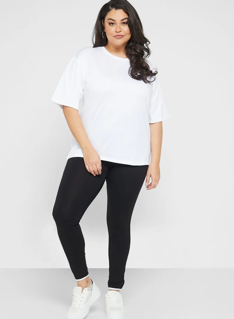Ginger Plus Contrast Side Panelled Leggings