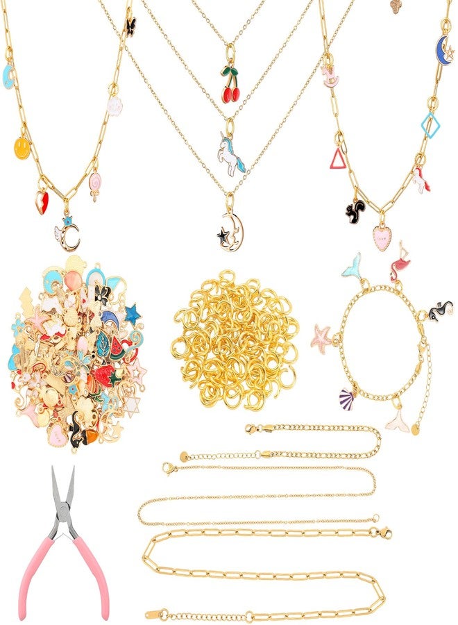 Tondiamo 207 Pcs Jewelry Making Kit DIY Necklace, Bracelet, Ring Set Bangle Charm Bracelet Making Kit with 100 Charms, 100 Jump Rings and Tools for Women Beginner Arts and Craft Gift Fun Activity - Image 1