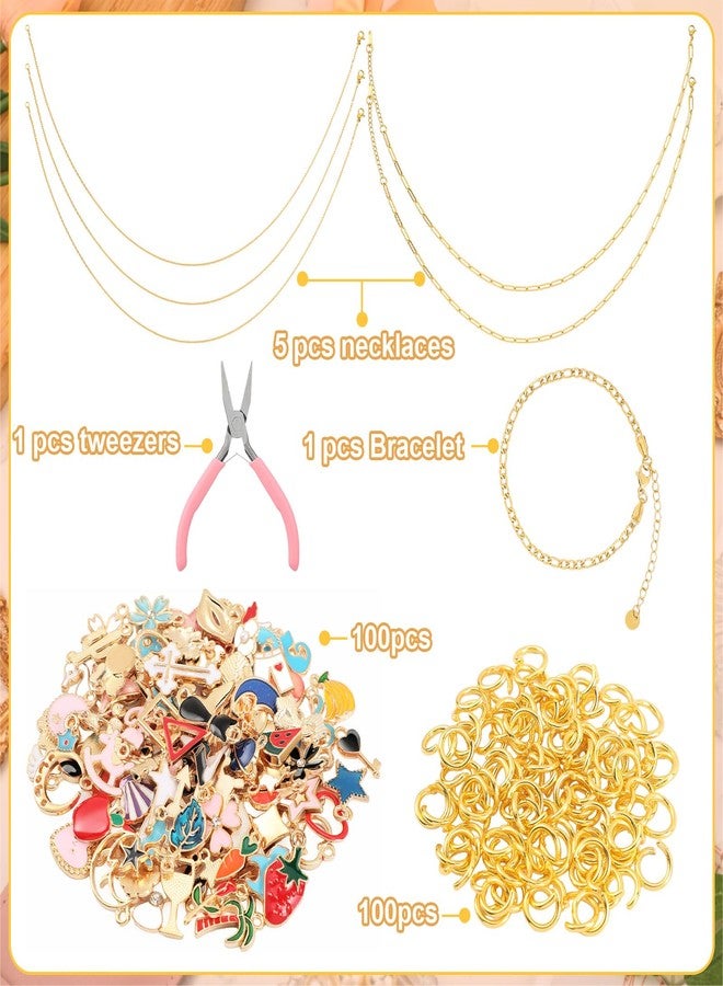 Tondiamo 207 Pcs Jewelry Making Kit DIY Necklace, Bracelet, Ring Set Bangle Charm Bracelet Making Kit with 100 Charms, 100 Jump Rings and Tools for Women Beginner Arts and Craft Gift Fun Activity - Image 2