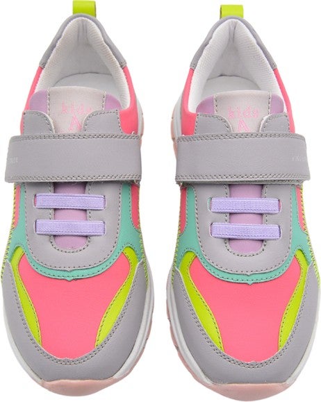 Kids A More Veronica Single Velcro Girls Sneakers Light Grey10  - Image 5
