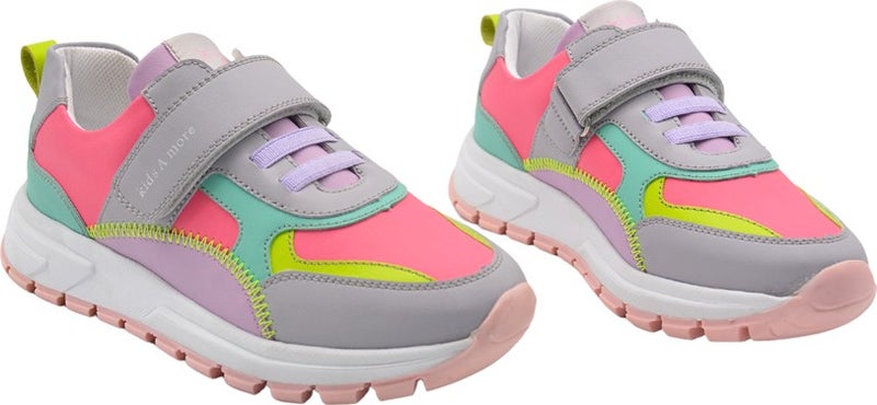 Kids A More Veronica Single Velcro Girls Sneakers Light Grey10  - Image 4
