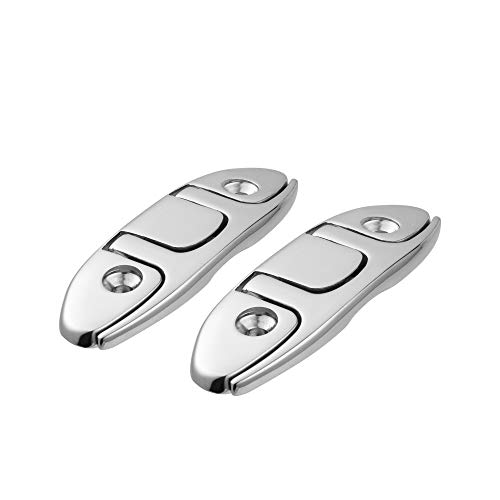 YUSOVE Boat Folding Cleat 4-1/2" 316 Stainless Steel Marine Flip Up Dock Cleat,Pack of 2 - Image 1