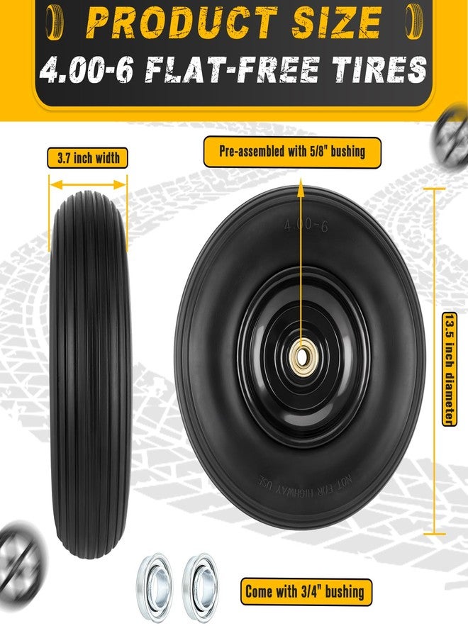 CMOOD - "4.006 Puncture Resistant Tires and Wheels, Wheels and Tires for 13" Wheelbarrow with 5/8" or 3/4" 4.0 Bearings - Image 2