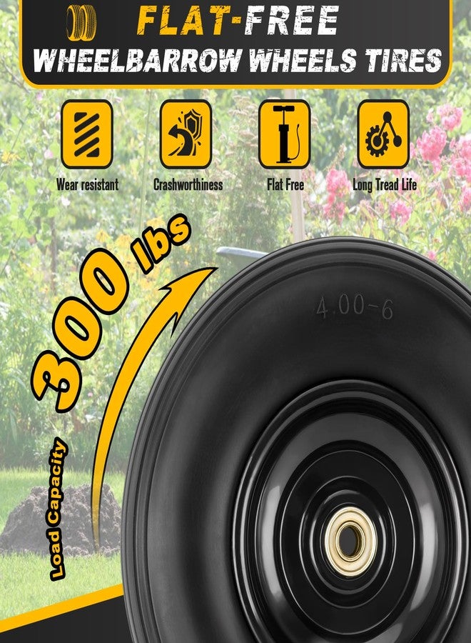 CMOOD - "4.006 Puncture Resistant Tires and Wheels, Wheels and Tires for 13" Wheelbarrow with 5/8" or 3/4" 4.0 Bearings - Image 3