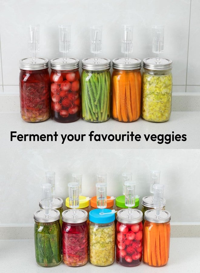 Jillmo Fermentation Lids for Wide Mouth Jars, Pack of 6 Fermenting Kit for Making Sauerkraut, Kimchi, Kombucha (NO Jars) - Image 5