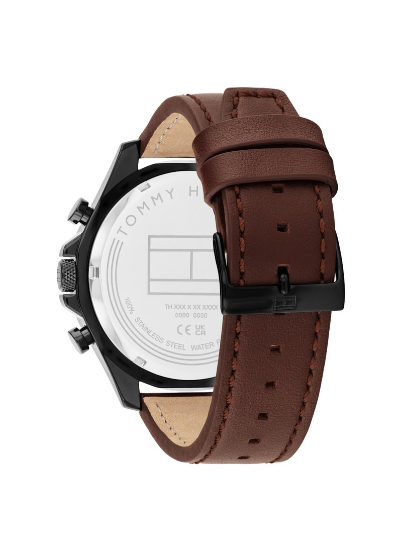 TOMMY HILFIGER - TOMMY HILFIGER ROUND ANALOG MEN'S BLACK CASE WATCH - 1792164 - Image 1