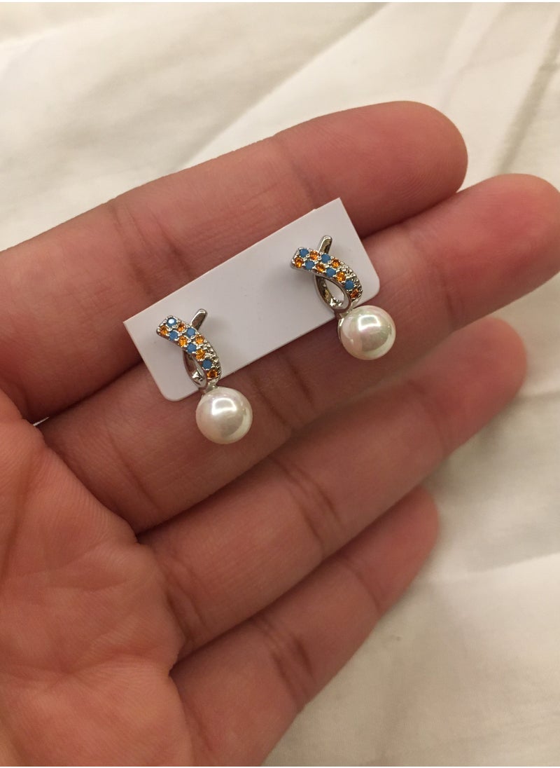 NOON'S UP - 18K White Gold Plated Earrings - Image 1