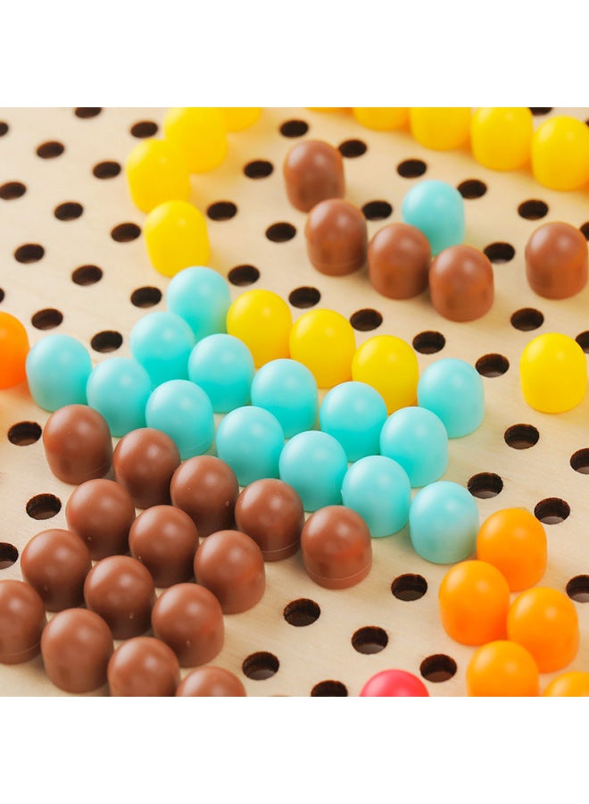 Wooden Mushroom Nail Creative Puzzle Children's Early Education Intellectual Exercise Combination Puzzle Board Toy-Color:Ocean Style - Image 5