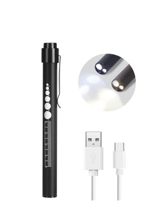 Rechargeable Pen Light with Pupil Gauge LED Penlights for Nurses Doctors, Warm/White Light, USB Rechargeable Medical Penlight Gifts for Nurses Nursing Student (Black) - pzsku/Z7C92FEB13C40941A9C15Z/45/_/1722183896/98340f22-3d12-4766-8275-677aa54475c8