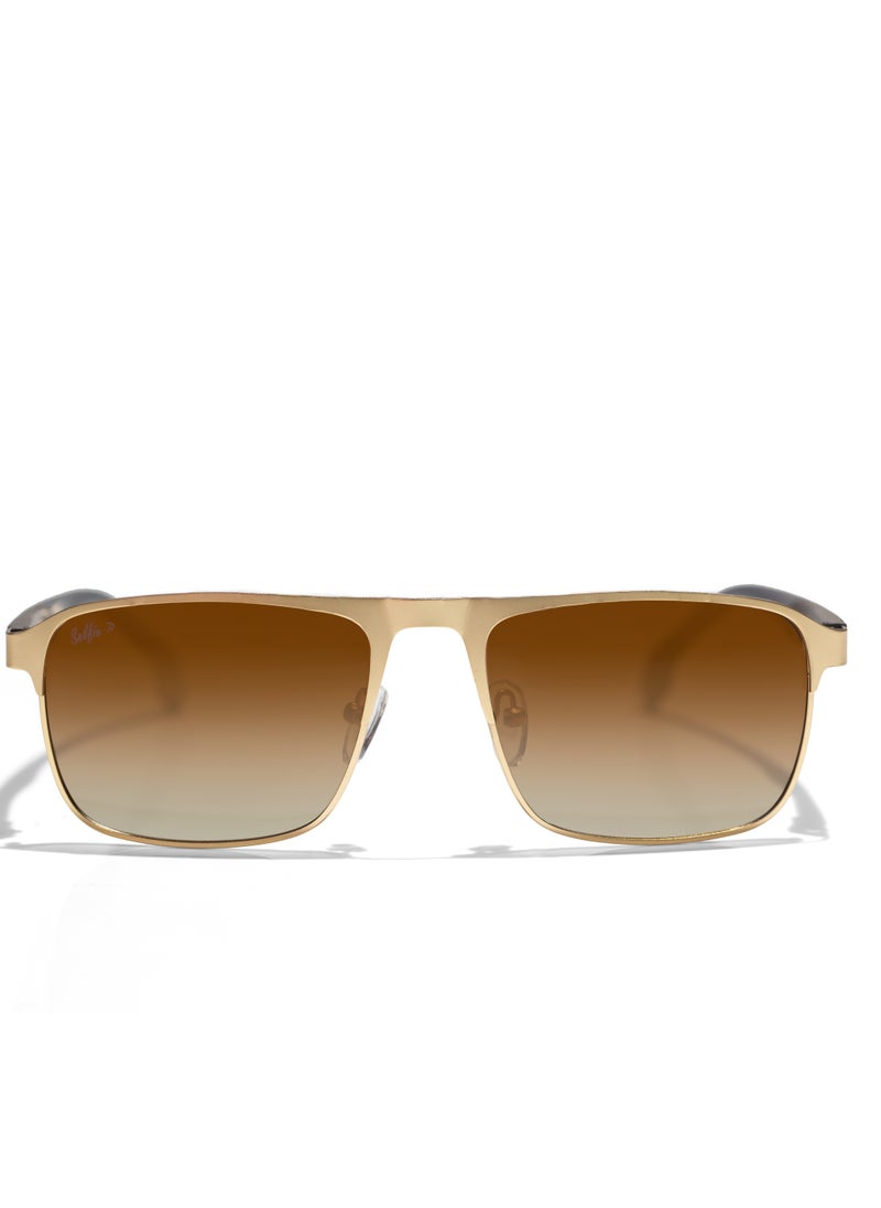 selfie Selfie Polarized Brown Lense Metal Gold Frame Sunglasses, SE8211-C3  - Image 1
