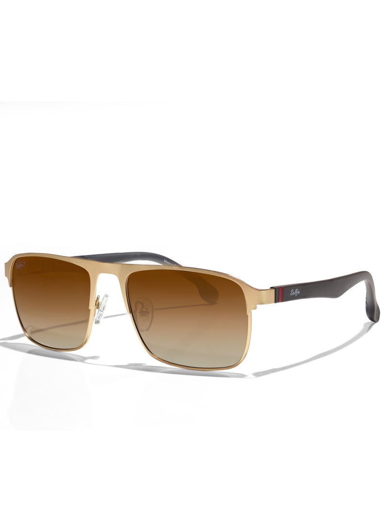 selfie Selfie Polarized Brown Lense Metal Gold Frame Sunglasses, SE8211-C3  - Image 2