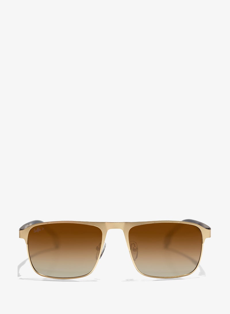 Selfie Polarized Brown Lense Metal Gold Frame Sunglasses, SE8211-C3 - Image 1