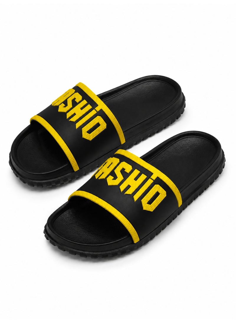 Men's Slide Sandals Black Casual Slippers Comfortable Summer Shoes with Anti Slip Sole Lightweight Open Toe Indoor Outdoor Pool Beach Shower Slides for Men EU 40-45 - Image 1