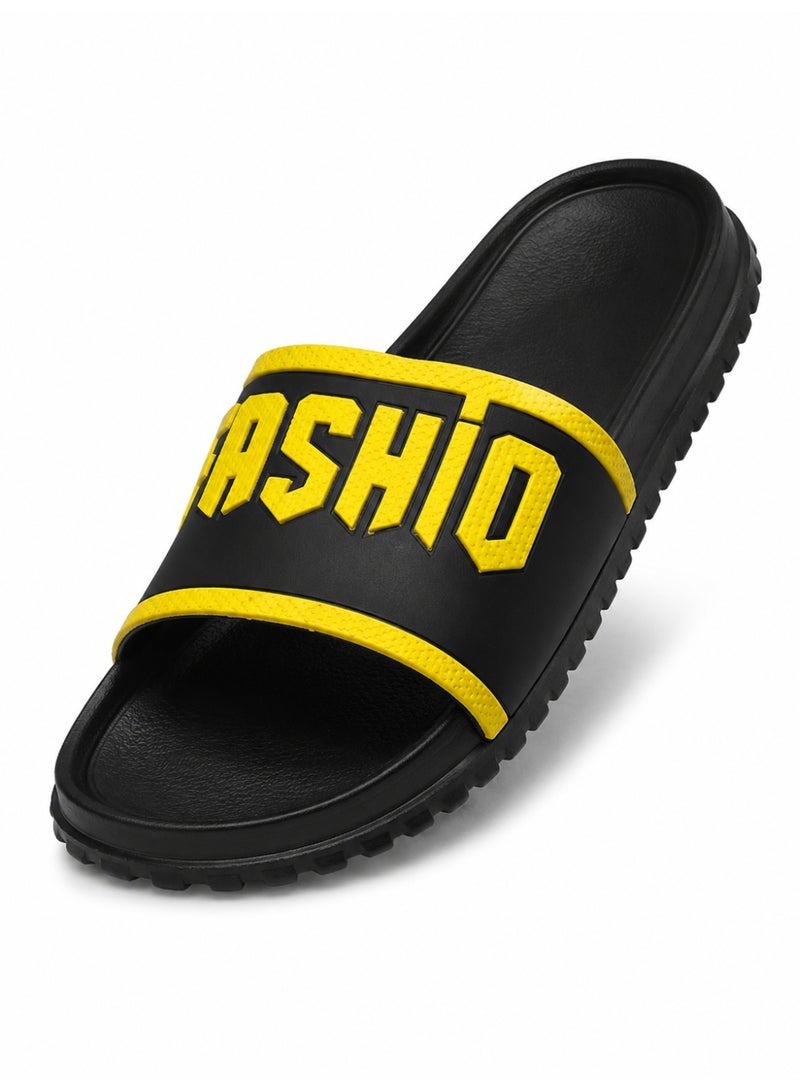 Men's Slide Sandals Black Casual Slippers Comfortable Summer Shoes with Anti Slip Sole Lightweight Open Toe Indoor Outdoor Pool Beach Shower Slides for Men EU 40-45 - Image 2