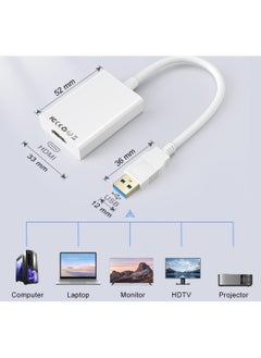 Generic USB 3.0 to HDMI Adapter – Full HD 1080P Video & Audio Converter Cable, Compatible with Windows and Android Devices  - Image 2