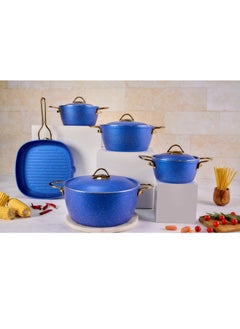 NOUVAL Vision Set of 14 pots 18.20.24.28 + grill 28 + distribution set of 5 pieces blue 