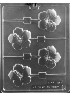 Grandmama's Goodies F128 Hibiscus Flower Lollipop Sucker Chocolate Candy Mold With Exclusive Molding Instructions  - Image 2