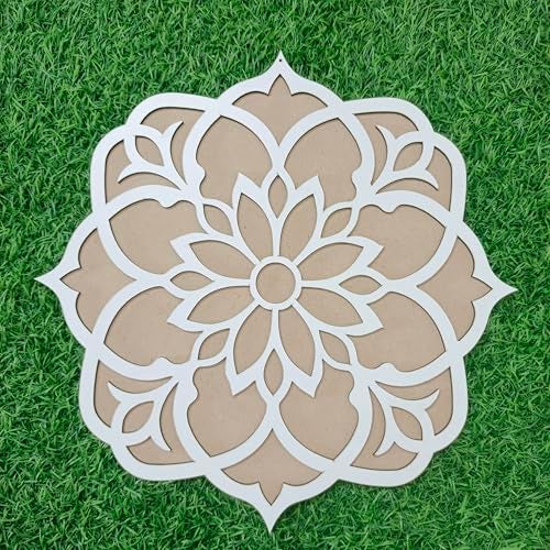 Picrazee Double Layer Rangoli Stencil Mat, Tool Kit, Rangoli for Diwali Decor, Reusable Island Portable, Diwali Decoration Item for Home Office (11.7 inch) (D3) - Image 5
