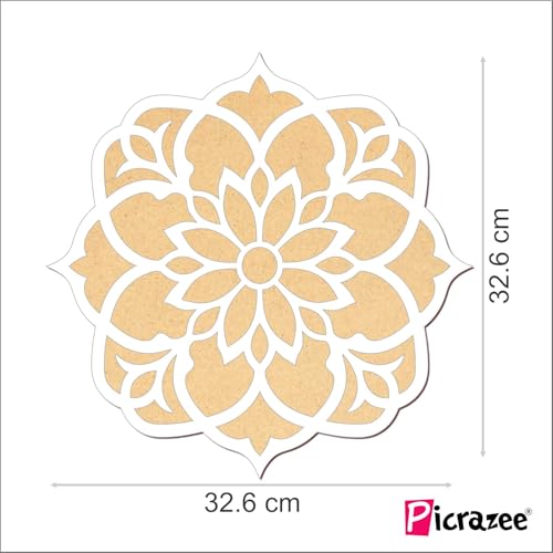 Picrazee Double Layer Rangoli Stencil Mat, Tool Kit, Rangoli for Diwali Decor, Reusable Island Portable, Diwali Decoration Item for Home Office (11.7 inch) (D3) - Image 4