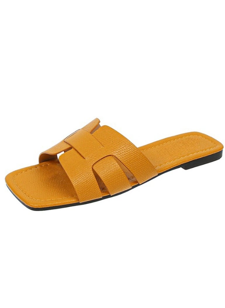 Rup Art PU Leather Female Fancy Solid Color Women Slippers Girls  - Image 1