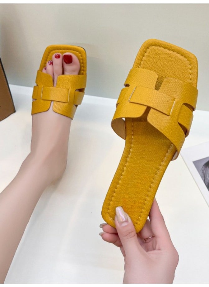 Rup Art PU Leather Female Fancy Solid Color Women Slippers Girls  - Image 2
