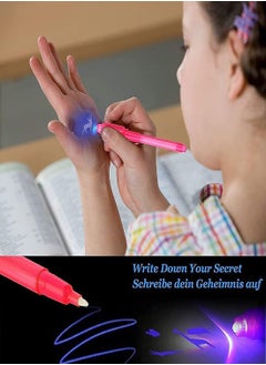 SYOSI Invisible Ink Pen with UV Light 6 Colors Secret Magic Disappearing Marker for Message Fun Activity Entertainment Kids Party Favors  - Image 3