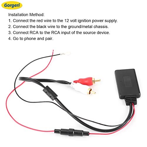 Gorgeri Bluetooth Car AdapterUniversal Bluetooth AUX Receiver Module 2 RCA AUX‑in Adapter for Car Audio - Image 3