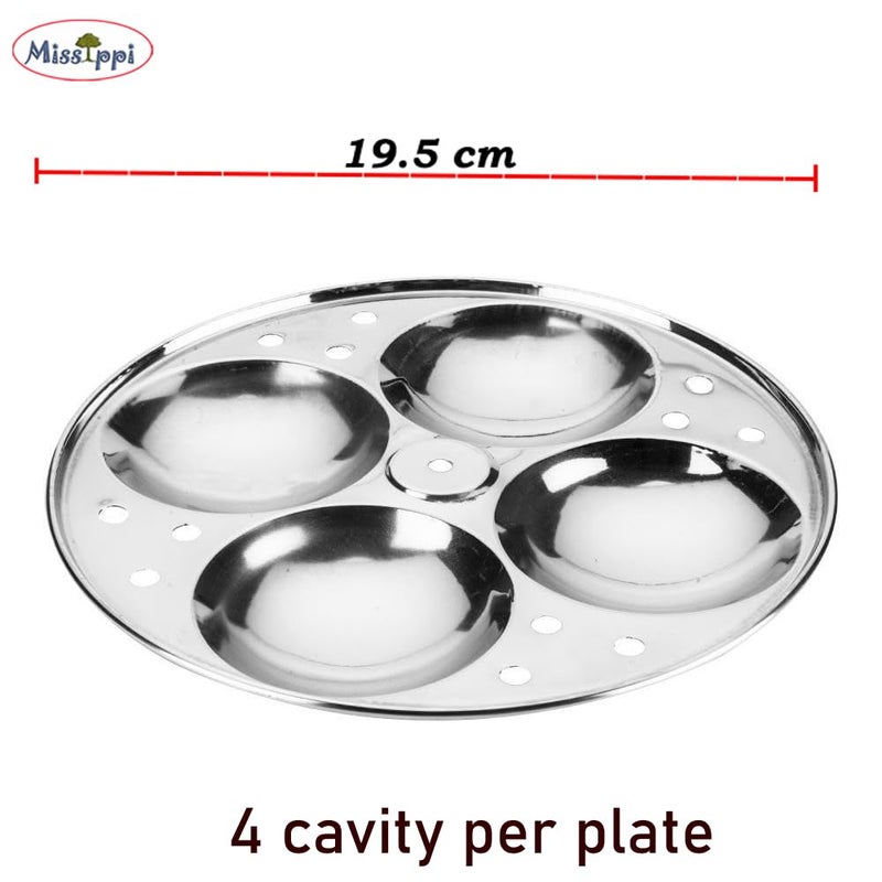 Missippi Missippi 24 Cavity 6 Plate Idli Cooker, 24 Idli Maker Stainless Steel Idli Maker 24 Cavity Stainless Steel Idly Pot (6 Plate 24 Idli) - 6 ICM + Lifter  - Image 5