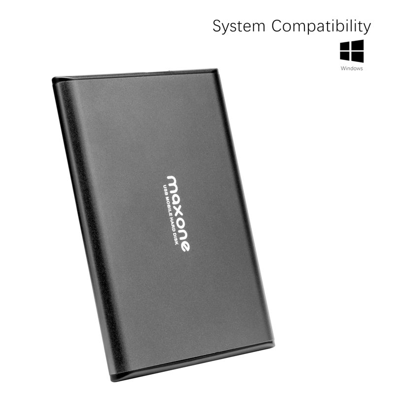 Maxone 500GB Ultra Slim Portable External Hard Drive HDD USB 3.0 Compatible with PC, Laptop, Charcoal Grey - Image 2