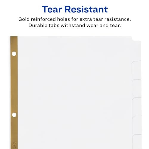 Avery 8-Tab Binder Dividers, Write & Erase White Big Tabs, 1 Set (23078) - Image 3