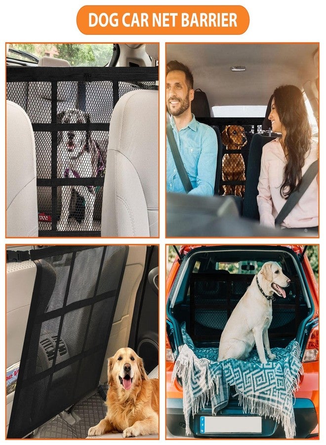 Choicons Dog Car Net Barrier,Universal Fit Sturdy Double-Layer Mesh 31.5"x23.6" Car Ceiling Cargo Net Pocket with Flexible Bungee Cords for Seat Movement Easy to Install - Image 5