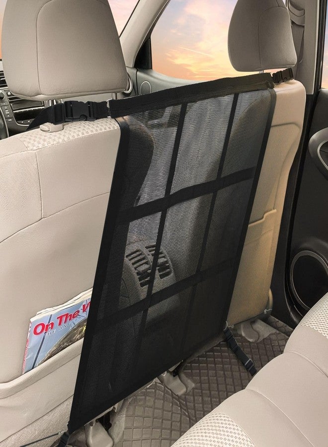 Choicons Dog Car Net Barrier,Universal Fit Sturdy Double-Layer Mesh 31.5"x23.6" Car Ceiling Cargo Net Pocket with Flexible Bungee Cords for Seat Movement Easy to Install - Image 1