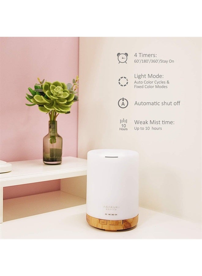 ASAKUKI 300ML Essential Oil Diffuser, Quiet 5-in-1 Premium Humidifier, Natural Home Fragrance Aroma Diffuser with 7 LED Color Changing Light and Auto-Off Safety Switch - Image 3