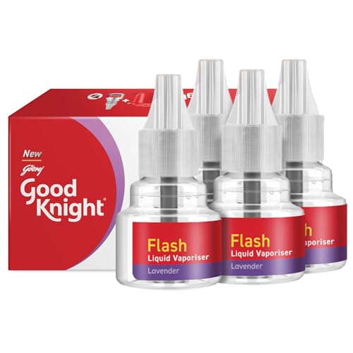 Good Knight Flash Liquid Vaporiser | Pack Of 4 (45ml Each) | Lavender Fragrance | 2x Faster Than Before | Mosquito Repellent Refill | India s Most Powerful Liquid Vaporizer - Image 1