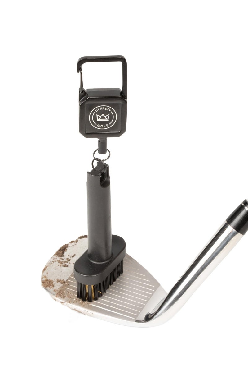 Dynasty Golf Mini Golf Club Brush - Premium Golf Brush Tool for Effective Cleaning, Durable Golf Club Cleaner Brush with Retractable Cord and Sturdy Bristles - Golf Brush and Groove Cleaner in One - Image 2