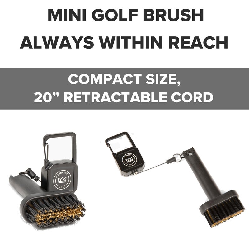 Dynasty Golf Mini Golf Club Brush - Premium Golf Brush Tool for Effective Cleaning, Durable Golf Club Cleaner Brush with Retractable Cord and Sturdy Bristles - Golf Brush and Groove Cleaner in One - Image 5