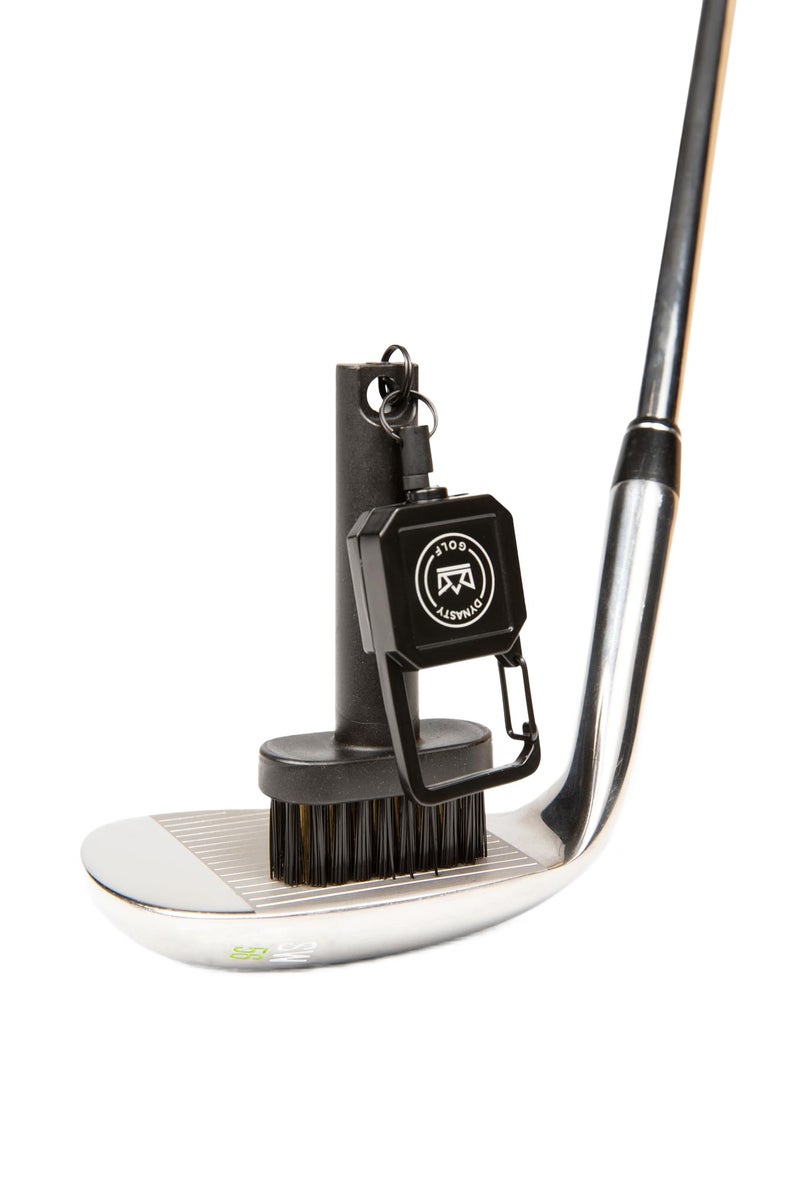 Dynasty Golf Mini Golf Club Brush - Premium Golf Brush Tool for Effective Cleaning, Durable Golf Club Cleaner Brush with Retractable Cord and Sturdy Bristles - Golf Brush and Groove Cleaner in One - Image 1