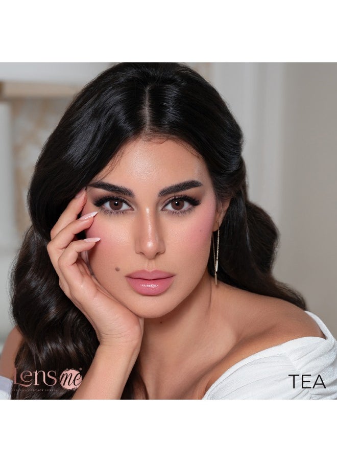 LensMe - Tea 6 Months Disposable Contact Lenses, Colored Contact Lenses, Cosmetic contact lenses, Brown Contact Lenses, Pack Of 2 - Image 1