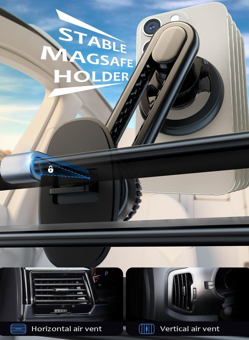 Excefore Magnetic Phone Holder for Car - Super Strong Magnetic Force, 360 Degree Rotation, Stable and Easy Installation - Compatible with Magsafe iPhone and Android Phones - Image 4