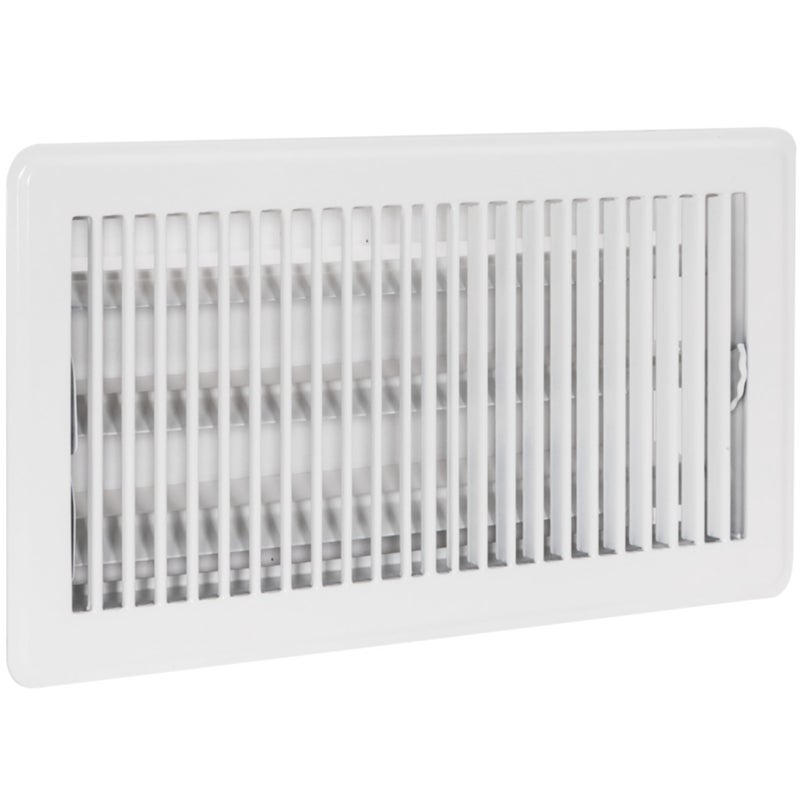EZFLO 6 x 12 Inch Duct Opening Floor Register Vent Cover OneWay Ventilation Register Diffuser Solid Steel HVAC Air Vent Cover White 61638