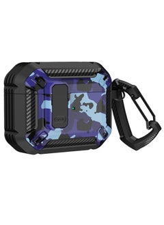 Camouflage AirPods Pro Protective Case Soft Shell Full Cover Customized Design Bluetooth Earphone Cover For Apple 3rd Generation-Color:black Camouflage Blue-Applicable Model:AirPods Pro2 (paragraph 2022)