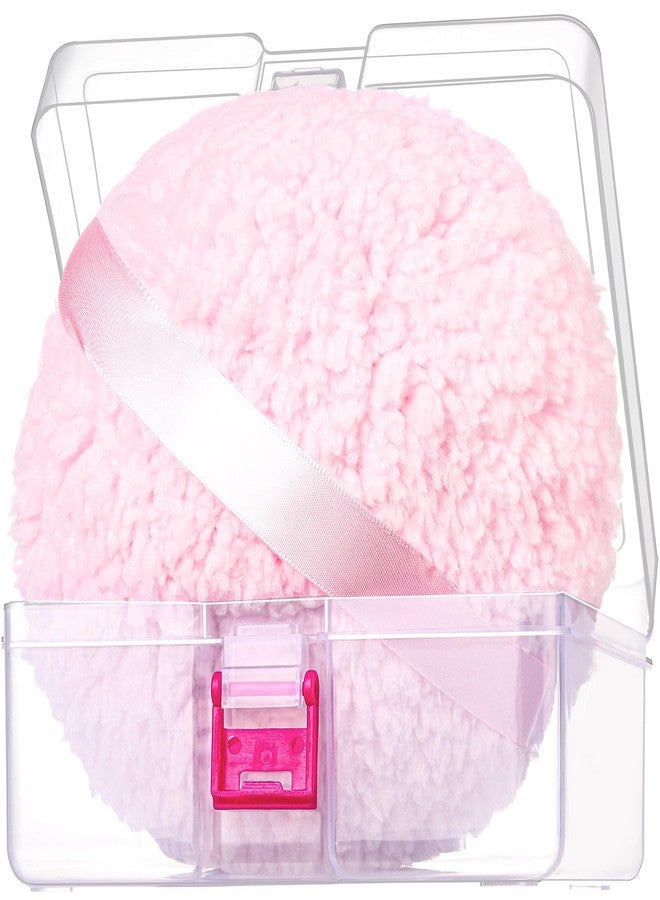 Gootaimi Powder Puff, 6" Powder Puff for Body Powder, Body Powder Puff, Fluffy Soft Body Powder Puff and Container, Extra Large Women Pink - Image 1