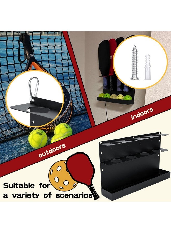 توباون حامل مضارب بيكلبول من TOPOWN مكون من قطعتين/حامل كرات - يحمل 8 مضارب و8 كرات حامل بيكلبول للسياج والجدار حامل مضارب بيكلبول من الفولاذ شديد التحمل حامل مضارب بيكلبول للاستخدام في الهواء الطلق - Image 5