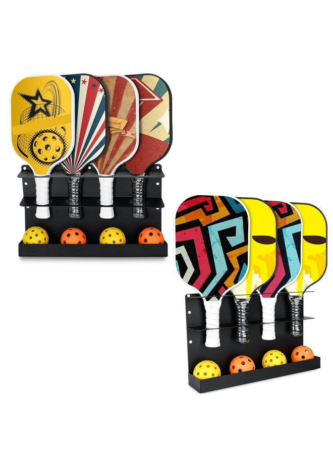 توباون حامل مضارب بيكلبول من TOPOWN مكون من قطعتين/حامل كرات - يحمل 8 مضارب و8 كرات حامل بيكلبول للسياج والجدار حامل مضارب بيكلبول من الفولاذ شديد التحمل حامل مضارب بيكلبول للاستخدام في الهواء الطلق - Image 1