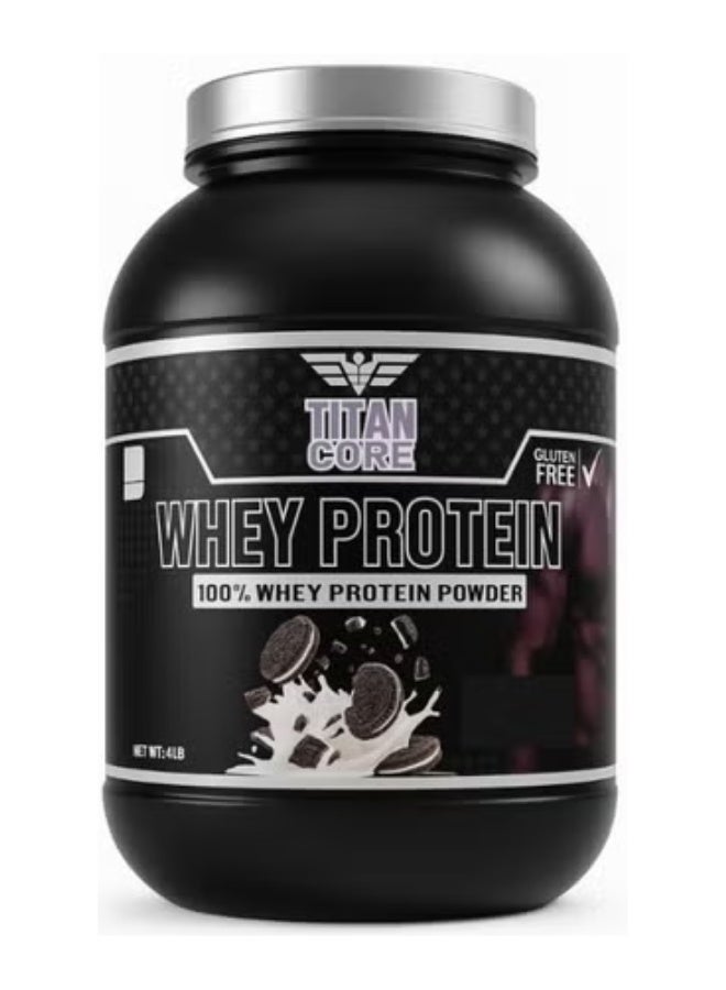 Titan Core 100% Whey Protein – Premium Whey Isolate & Concentrate Blend for Lean Muscle Growth & Recovery - Cookies&Cream Flavour - 4 Lbs