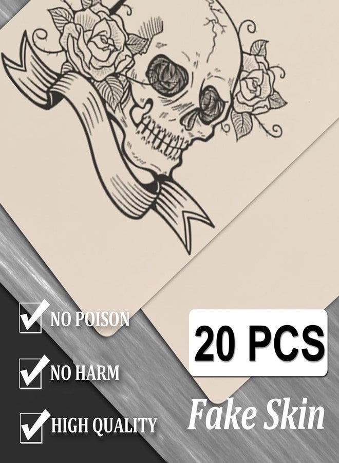 Beoncall Fake Practice Skin - Beoncall Fake Skin 20Pcs Blank Skin Practice 8×6in Soft Silicone Fake Skin Double Side Microblading Practice Skin - Image 2