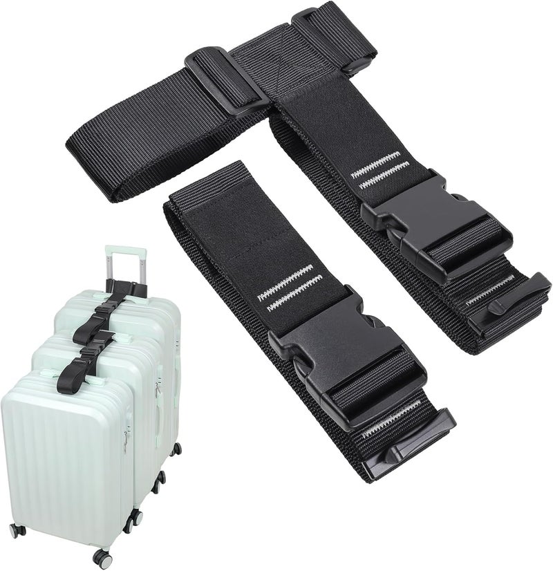 Vigorport Luggage Connector, Straps for Suitcase, Add A Bag Adjustable Attachment Accessories 2" Endless for Connect Your 3 Luggage Together-2 Pack (XXLarge) - Image 1