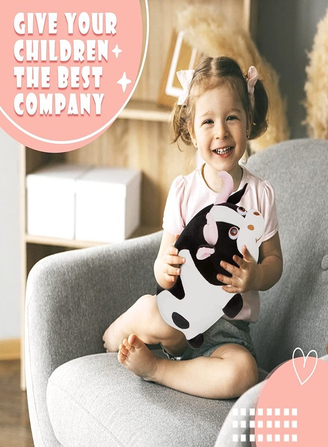 Tickles Cartoon Cow Plush Soft Stuffed Toy Animal Sleeping Pillow Cushion for Kids Room (Size: 30 cm Color: White and Black) - Image 5