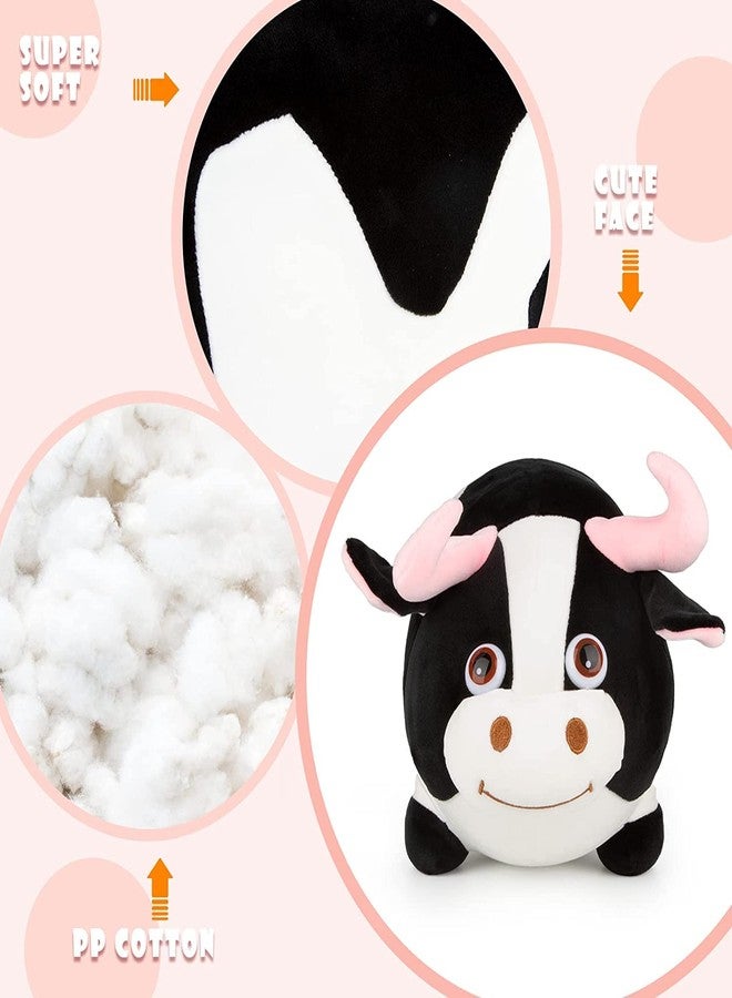 Tickles Cartoon Cow Plush Soft Stuffed Toy Animal Sleeping Pillow Cushion for Kids Room (Size: 30 cm Color: White and Black) - Image 4